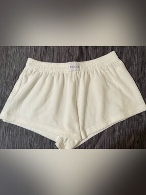 NWOT Parke White Towel Terry Boxer Shorts Size S